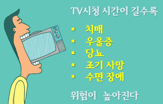 tv 시청 시간이 길수록 치매, 우울증, 당뇨, 조기 사망, 수면 장애 위험이 높아진다