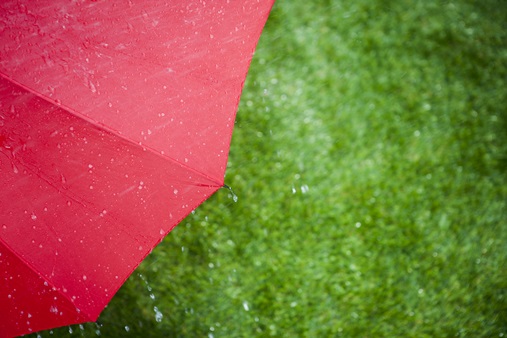 비 오는날 빨간 우산