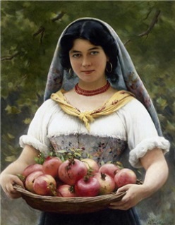 위젠느 드 블라스의 석류를 든 소녀 그림