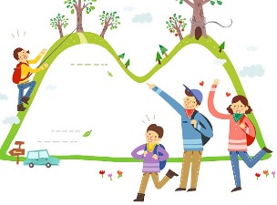 등산을 하는 가족 삽화