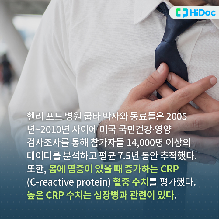 높은 CRP 수치는 심장병과 관련이 있다