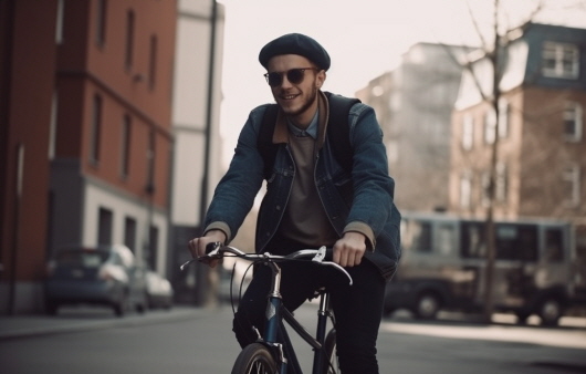 자전거 타기는 대표적인 야외활동이자 유산소 운동 중 하나다ㅣ출처: 미드저니