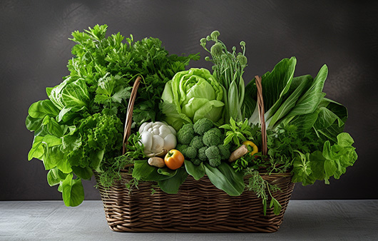 녹색 채소는 지방간을 예방 및 개선하는 효과가 있다｜출처: 미드저니