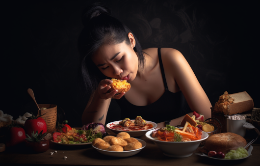 체중 감량을 위해서는 식욕 조절이 중요하다 | 출처 : 미드저니
